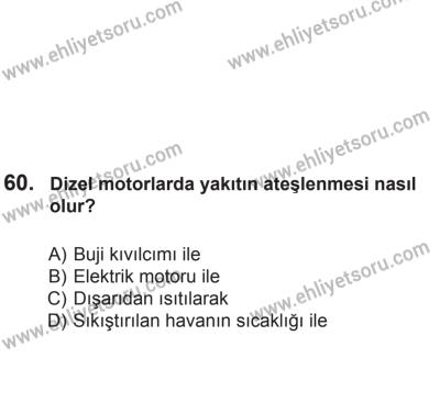2 Kasım 2013 Tarihli Sürücü Adayları Sınavı M Kitapçığı 60. Soru
