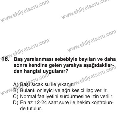 2 Kasım 2013 Tarihli Sürücü Adayları Sınavı N Kitapçığı 16. Soru