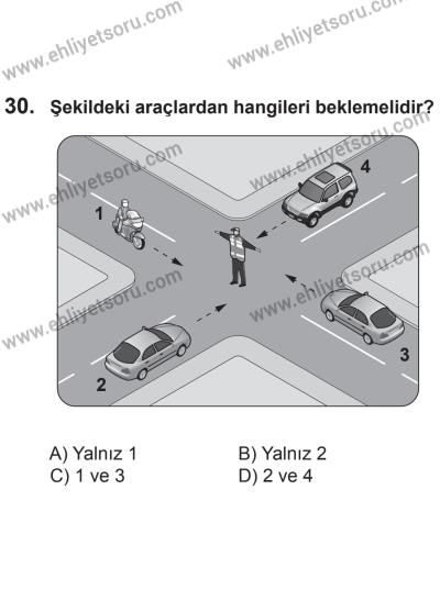 2 Kasım 2013 Tarihli Sürücü Adayları Sınavı N Kitapçığı 30. Soru