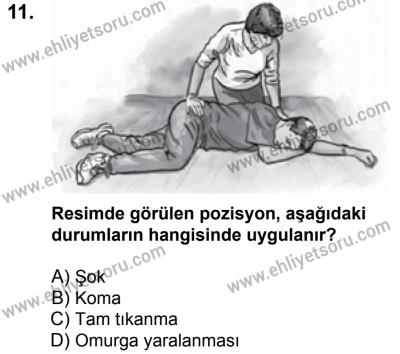 20 Mayıs 2017 Tarihli Sürücü Adayları Sınavı K Kitapçığı 1. Oturum 11. Soru