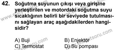 20 Mayıs 2017 Tarihli Sürücü Adayları Sınavı K Kitapçığı 1. Oturum 42. Soru