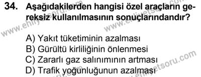 20 Mayıs 2017 Tarihli Sürücü Adayları Sınavı K Kitapçığı 2. Oturum 34. Soru