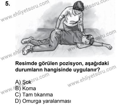 20 Mayıs 2017 Tarihli Sürücü Adayları Sınavı L Kitapçığı 1. Oturum 5. Soru