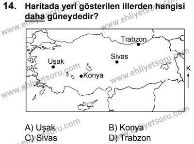 20 Mayıs 2017 Tarihli Sürücü Adayları Sınavı L Kitapçığı 1. Oturum 14. Soru