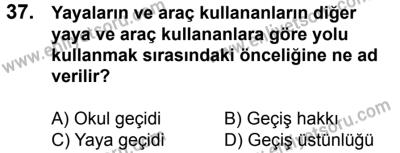 20 Mayıs 2017 Tarihli Sürücü Adayları Sınavı L Kitapçığı 1. Oturum 37. Soru