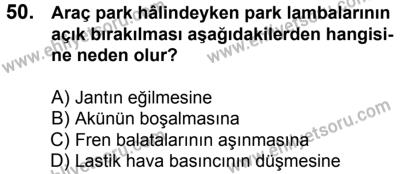 20 Mayıs 2017 Tarihli Sürücü Adayları Sınavı L Kitapçığı 1. Oturum 50. Soru