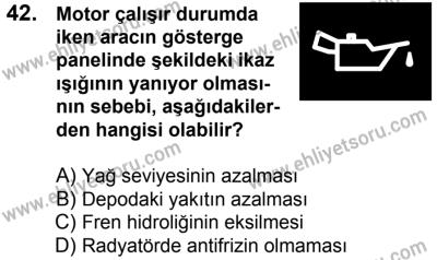 20 Mayıs 2017 Tarihli Sürücü Adayları Sınavı L Kitapçığı 2Oturumu 42. Soru