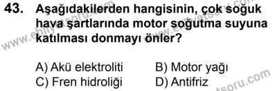 20 Mayıs 2017 Tarihli Sürücü Adayları Sınavı L Kitapçığı 2Oturumu 43. Soru