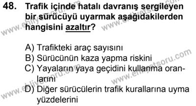 20 Mayıs 2017 Tarihli Sürücü Adayları Sınavı L Kitapçığı 2Oturumu 48. Soru