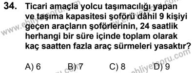 20 Mayıs 2017 Tarihli Sürücü Adayları Sınavı M Kitapçığı 1. Oturum 34. Soru