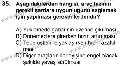 20 Mayıs 2017 Tarihli Sürücü Adayları Sınavı M Kitapçığı 1. Oturum 35. Soru