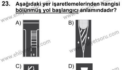 20 Mayıs 2017 Tarihli Sürücü Adayları Sınavı M Kitapçığı 2. Oturum 23. Soru