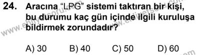 20 Mayıs 2017 Tarihli Sürücü Adayları Sınavı M Kitapçığı 2. Oturum 24. Soru