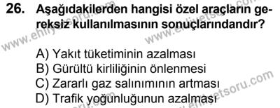 20 Mayıs 2017 Tarihli Sürücü Adayları Sınavı M Kitapçığı 2. Oturum 26. Soru