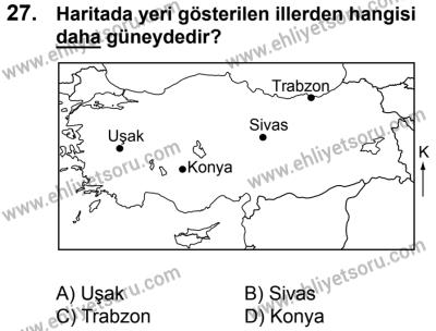 20 Mayıs 2017 Tarihli Sürücü Adayları Sınavı M Kitapçığı 2. Oturum 27. Soru