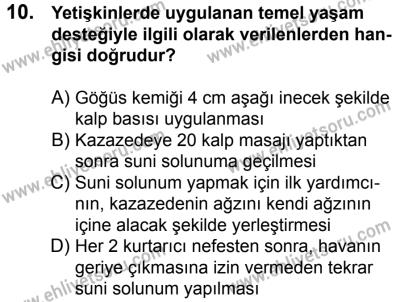 20 Mayıs 2017 Tarihli Sürücü Adayları Sınavı N Kitapçığı 1. Oturum 10. Soru