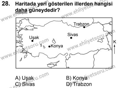 20 Mayıs 2017 Tarihli Sürücü Adayları Sınavı N Kitapçığı 1. Oturum 28. Soru