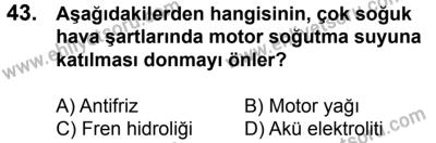 20 Mayıs 2017 Tarihli Sürücü Adayları Sınavı N Kitapçığı 1. Oturum 43. Soru