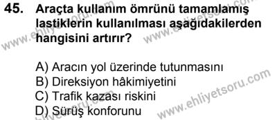 20 Mayıs 2017 Tarihli Sürücü Adayları Sınavı N Kitapçığı 1. Oturum 45. Soru