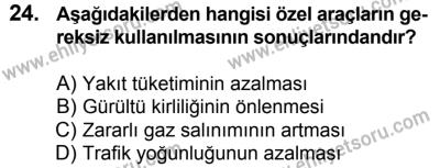20 Mayıs 2017 Tarihli Sürücü Adayları Sınavı N Kitapçığı 2. Oturum 24. Soru