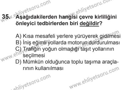21 Nisan 2018 Tarihli Sürücü Adayları Sınavı K Kitapçığı 35. Soru
