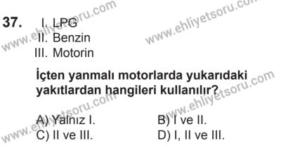 21 Nisan 2018 Tarihli Sürücü Adayları Sınavı K Kitapçığı 37. Soru
