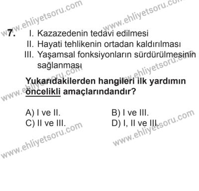 21 Nisan 2018 Tarihli Sürücü Adayları Sınavı L Kitapçığı 7. Soru