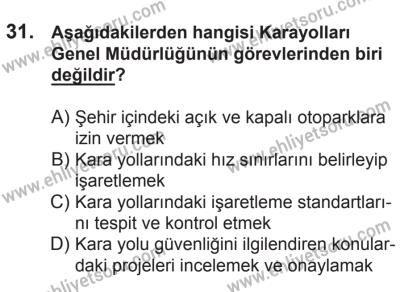 21 Nisan 2018 Tarihli Sürücü Adayları Sınavı L Kitapçığı 31. Soru