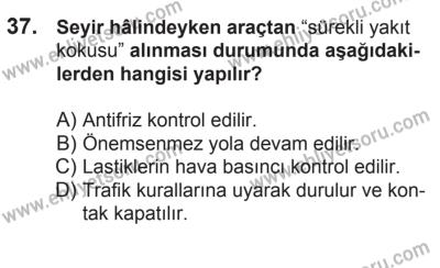 21 Nisan 2018 Tarihli Sürücü Adayları Sınavı L Kitapçığı 37. Soru