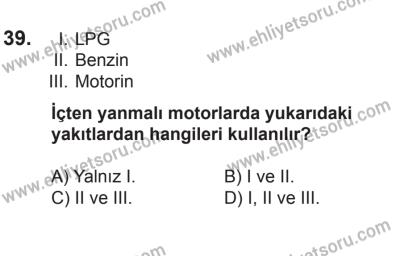 21 Nisan 2018 Tarihli Sürücü Adayları Sınavı L Kitapçığı 39. Soru