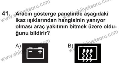 21 Nisan 2018 Tarihli Sürücü Adayları Sınavı L Kitapçığı 41. Soru