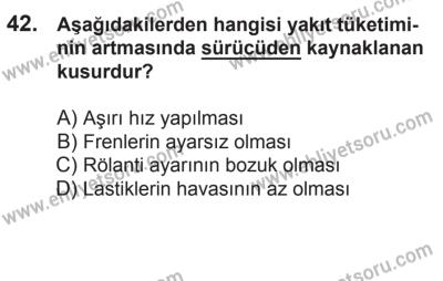 21 Nisan 2018 Tarihli Sürücü Adayları Sınavı L Kitapçığı 42. Soru