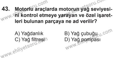 21 Nisan 2018 Tarihli Sürücü Adayları Sınavı L Kitapçığı 43. Soru