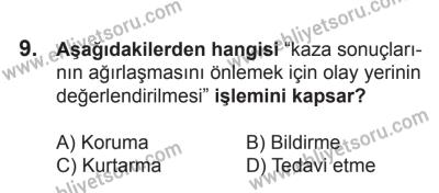 21 Nisan 2018 Tarihli Sürücü Adayları Sınavı M Kitapçığı 9. Soru