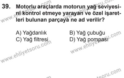 21 Nisan 2018 Tarihli Sürücü Adayları Sınavı M Kitapçığı 39. Soru