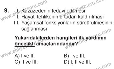 21 Nisan 2018 Tarihli Sürücü Adayları Sınavı N Kitapçığı 9. Soru
