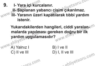 22 Mart 2015 Tarihli Sürücü Adayları Sınavı K Kitapçığı 9. Soru