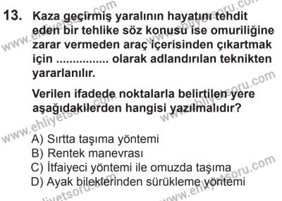 22 Mart 2015 Tarihli Sürücü Adayları Sınavı K Kitapçığı 13. Soru