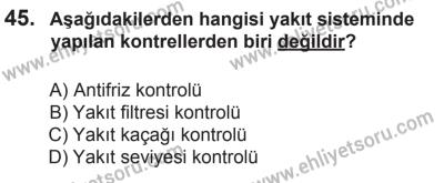 22 Mart 2015 Tarihli Sürücü Adayları Sınavı K Kitapçığı 45. Soru