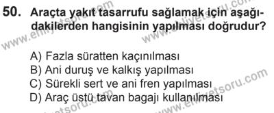 22 Mart 2015 Tarihli Sürücü Adayları Sınavı K Kitapçığı 50. Soru