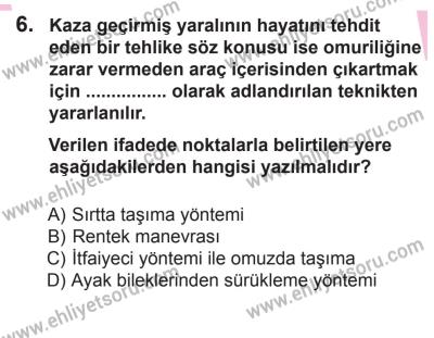 22 Mart 2015 Tarihli Sürücü Adayları Sınavı L Kitapçığı 6. Soru