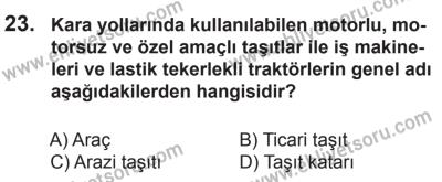 22 Mart 2015 Tarihli Sürücü Adayları Sınavı L Kitapçığı 23. Soru