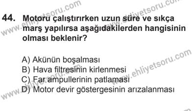 22 Mart 2015 Tarihli Sürücü Adayları Sınavı L Kitapçığı 44. Soru