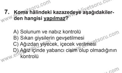22 Mart 2015 Tarihli Sürücü Adayları Sınavı M Kitapçığı 7. Soru