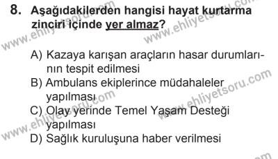 22 Mart 2015 Tarihli Sürücü Adayları Sınavı M Kitapçığı 8. Soru