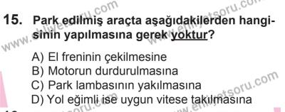 22 Mart 2015 Tarihli Sürücü Adayları Sınavı M Kitapçığı 15. Soru