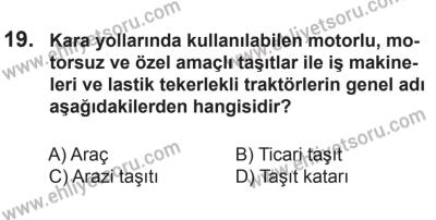 22 Mart 2015 Tarihli Sürücü Adayları Sınavı M Kitapçığı 19. Soru