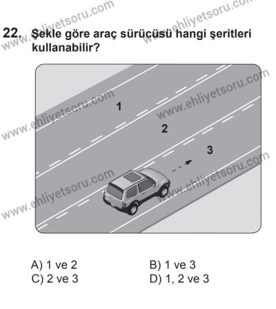 22 Mart 2015 Tarihli Sürücü Adayları Sınavı M Kitapçığı 22. Soru