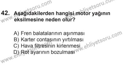 22 Mart 2015 Tarihli Sürücü Adayları Sınavı M Kitapçığı 42. Soru