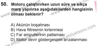 22 Mart 2015 Tarihli Sürücü Adayları Sınavı M Kitapçığı 50. Soru